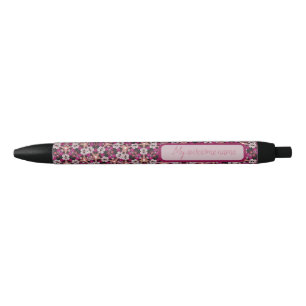 Stylo Noir Floral Bourgogne