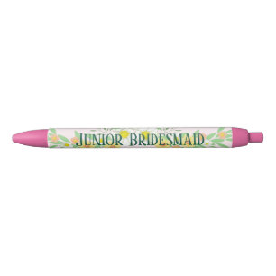 Stylo Noir Floral de demoiselle d'honneur junior