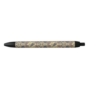 Stylo Noir Floral de mauve, de tan et de gris de Corbeau et d