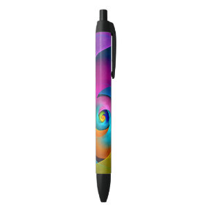 Stylo Noir Floral moderne Art Abstrait rose Bleu Motif #17