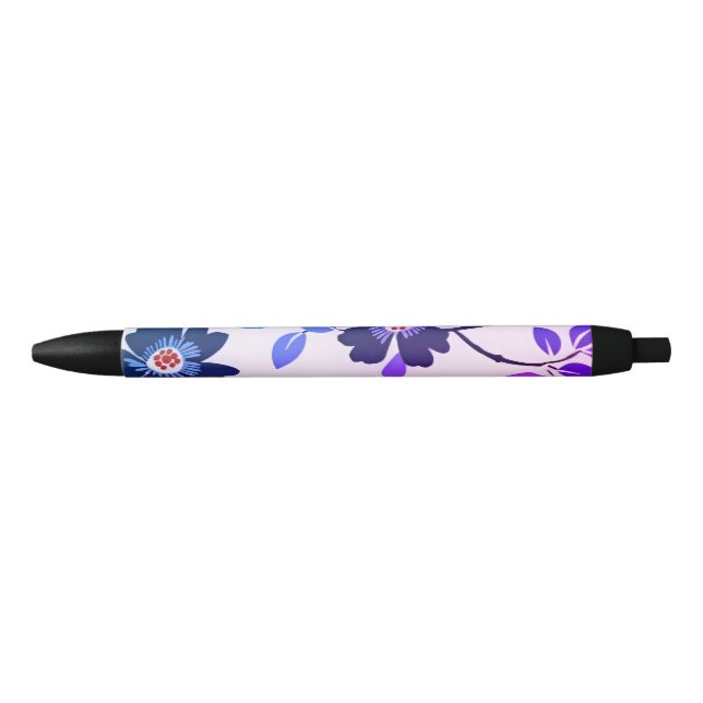 Stylo Noir Floral pourpre (Devant)
