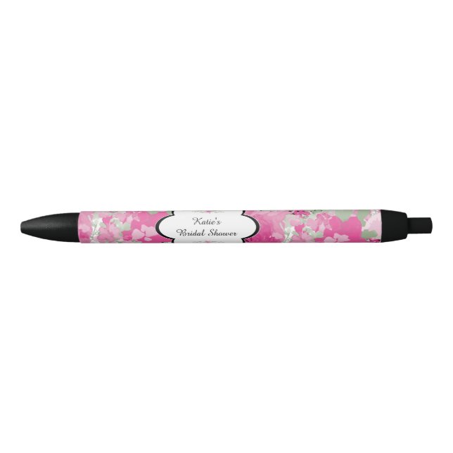 Stylo Noir Floral rose, Fête de la mariée (Devant)