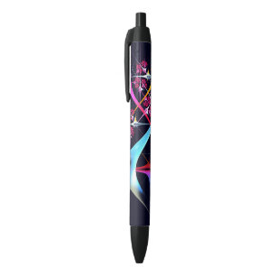 Stylo Noir Floral rose moderne Art Abstrait Couleur Motif #01