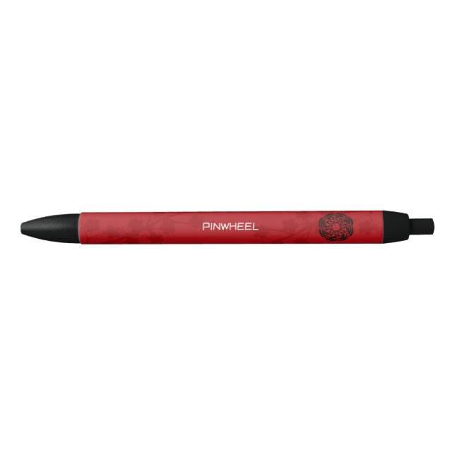 Stylo Noir Flore rouge gras (Devant)