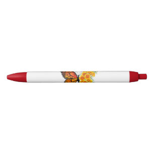 Stylo Noir Flower Butterfly with Yellow California Poppy