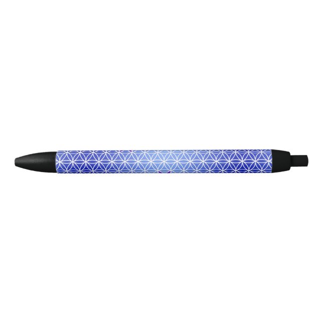 Stylo Noir Flower Of Life - timbre sans couture motif - bleu (Devant)