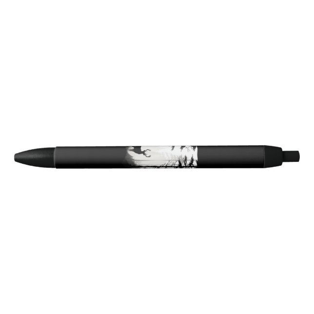 Stylo Noir Forêt de cerfs faune (Devant)