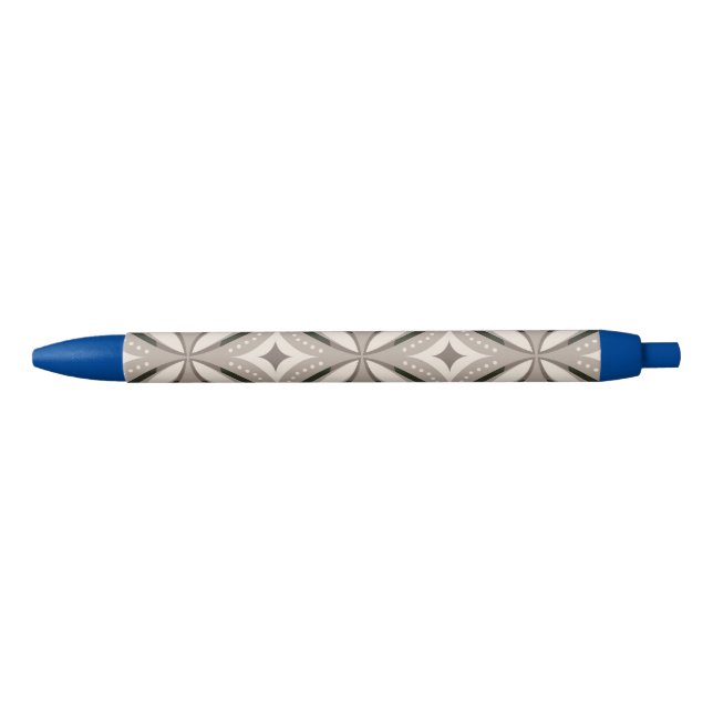 Stylo Noir Formes circulaires rétro beige et marron (Devant)
