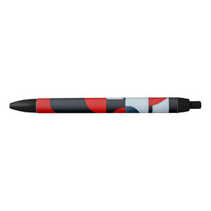 Stylo Noir Formes géométriques rouges