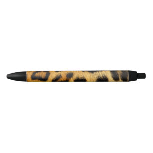 Stylo Noir Fourrure africaine de léopard de Faux sur le styl