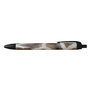 Stylo Noir Fourrure de girafe Luxe Riche Tendance Mode Animal