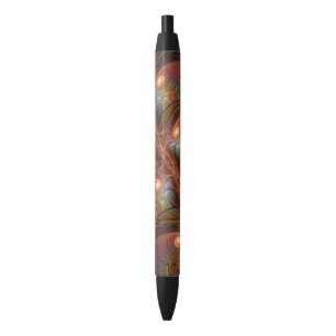 Stylo Noir Fractale brun abstrait fluorescent coloré et tripa