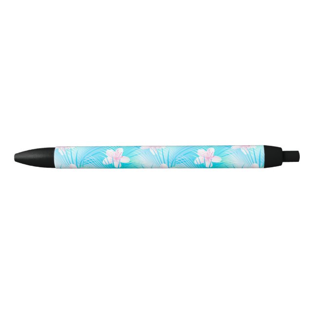 Stylo Noir Frangipani rose tropique (Devant)