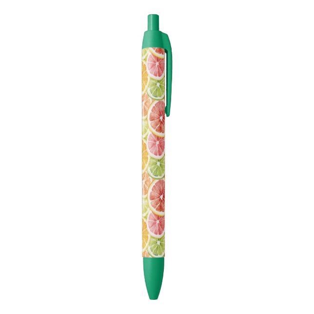 Stylo Noir Fruits Citriques Lime Citron Orange Pamplemousse (Bas (Vertical))