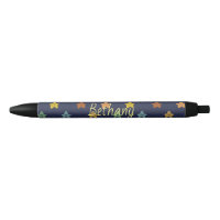 Fun Colorful Doodore Stars sur Bleu Personnalisé