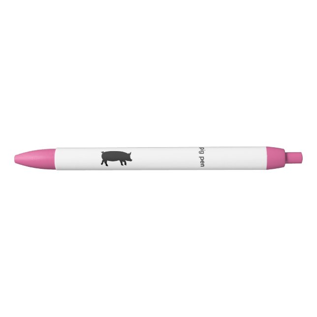 Stylo Noir Funny Pig on Ink Pen est un "Pig Pen" Gag Cadeau (Devant)
