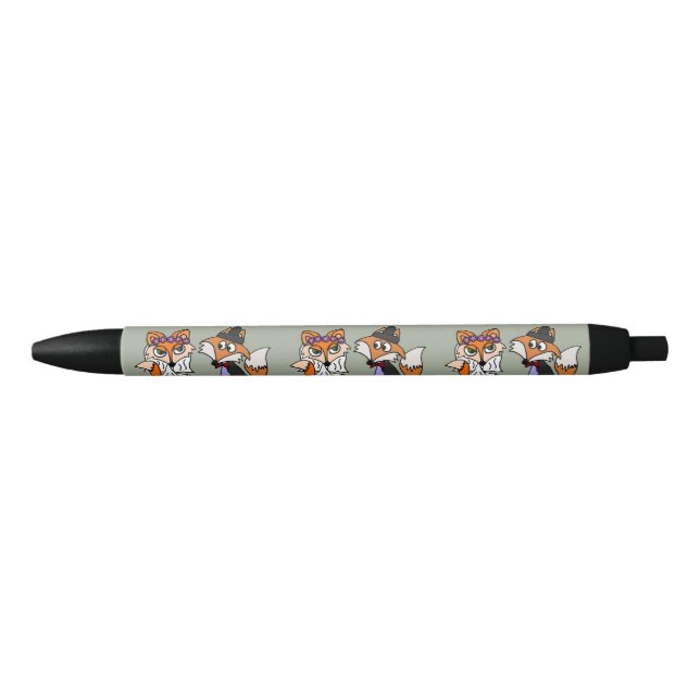 Stylo Noir Funny Red Fox mariée et Mariage de chambre (Devant)