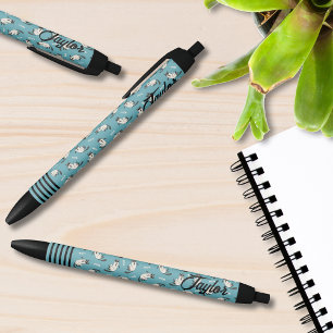 Stylo Noir Funny Siamese Motif de chat Personnalisé