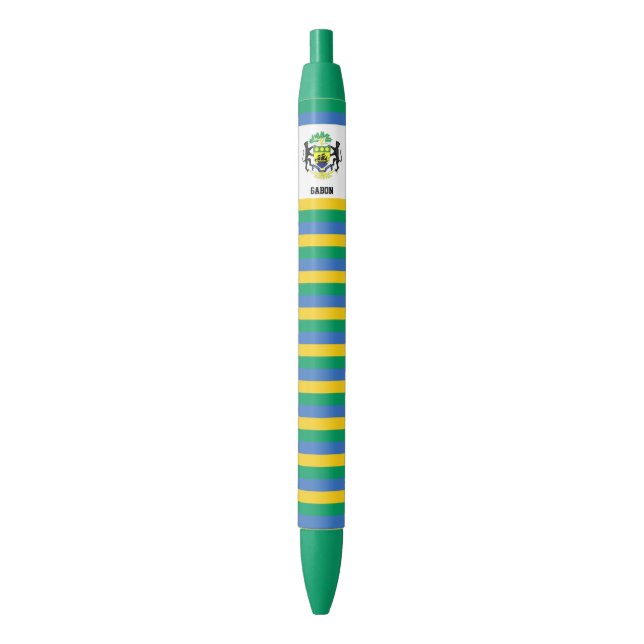 Stylo Noir Gabon Drapeau mignon Patriotique (devant Vertical)