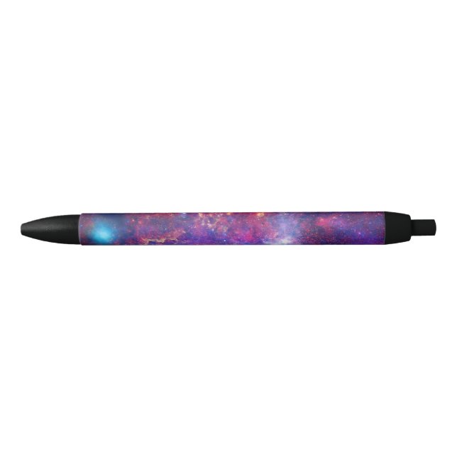Stylo Noir Galaxie colorée Voie Lactée (Devant)
