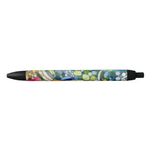 Stylo Noir Galets colorés Art Mosaïque