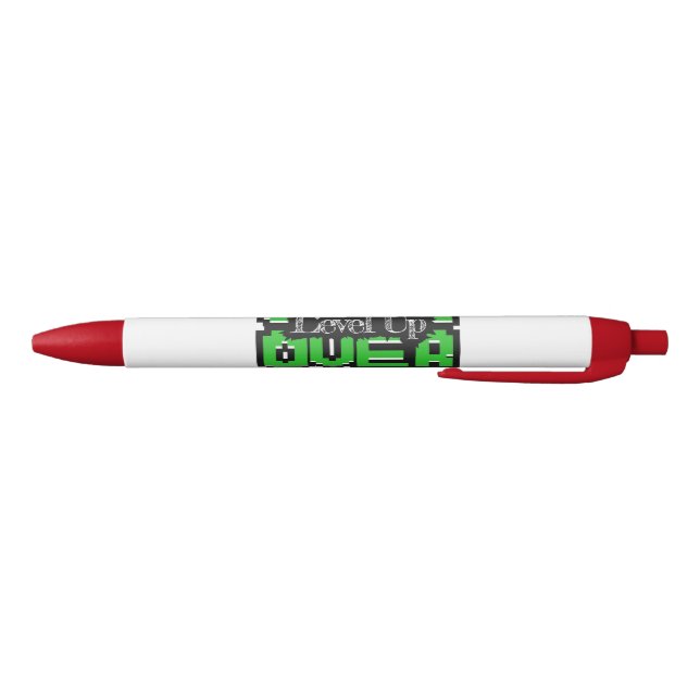 Stylo Noir Game Over, Level Up : Monde de jeu rétro pixelisé (Bas)