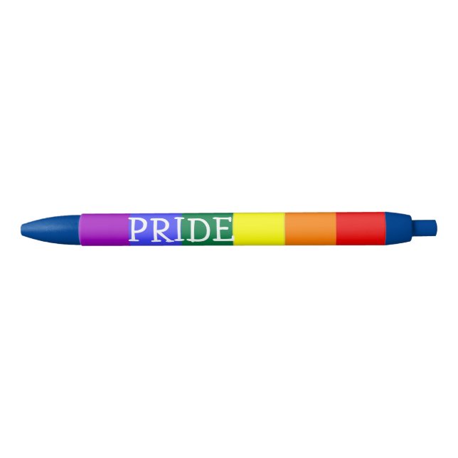 Stylo Noir Gay pride Rainbow Lgbt Personnalisé (Devant)
