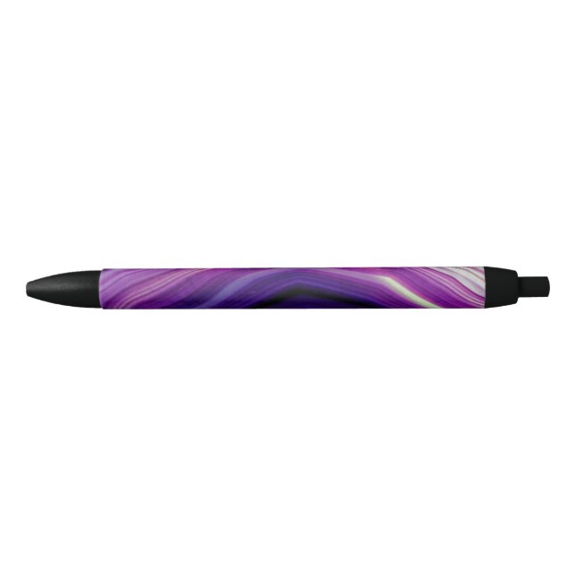 Stylo Noir Géode Violet Tourbillonnant Tombé (Devant)