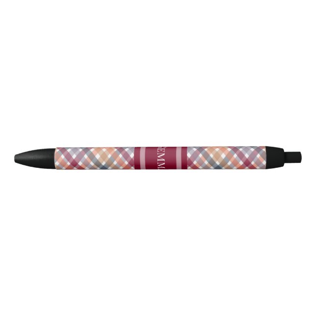 Stylo Noir Gingham d'automne (Devant)
