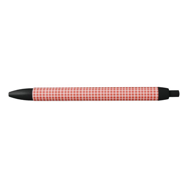 Stylo Noir Gingham Rouge et Blanc de Noël (Devant)