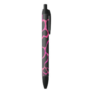 Stylo Noir Giraffe rose chaude et noire