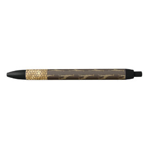 Stylo Noir Glam élégant à la Giraffe d'or