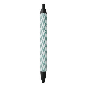Stylo Noir Glitzy Green White Chevron Zigzag Stripes