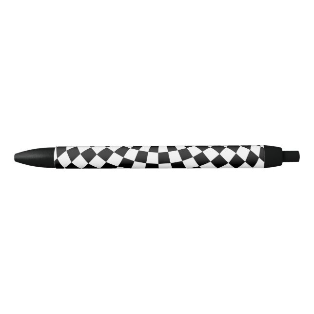 Stylo Noir Globe À damiers noir/blanc Thunder_Cove (Devant)