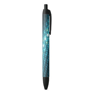 Stylo Noir Globes bleus 3D