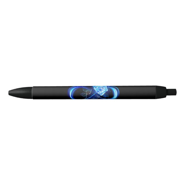 Stylo Noir Glowing infinity with blue rose (Devant)