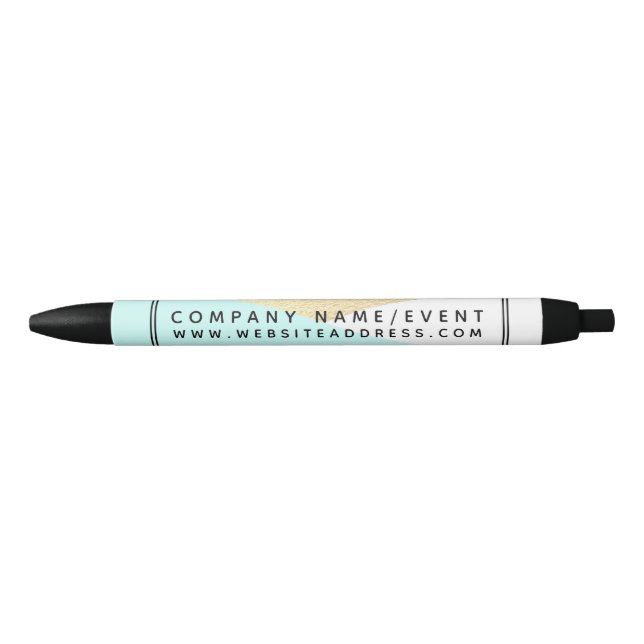 Stylo Noir Gold Foil & Aqua, Société/Événement géométrique mo (Devant)