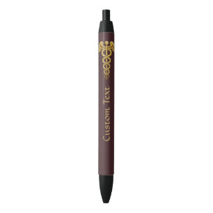 Stylo Noir Golden Double Snake Caduceus