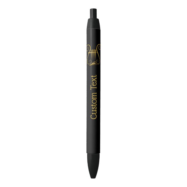 Stylo Noir Golden lyre (devant Vertical)
