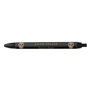 Stylo Noir Gothique tête de crâne humaine Brown boutique de t