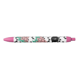 Stylo Noir Graines de pastèque Tranches de fruits Rose Vert I