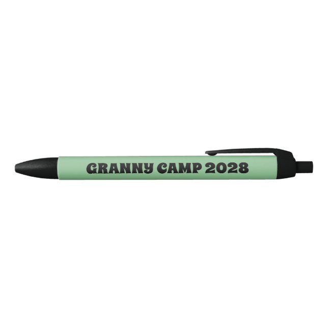 Stylo Noir Granny Camp Retro Texte vert (Haut)