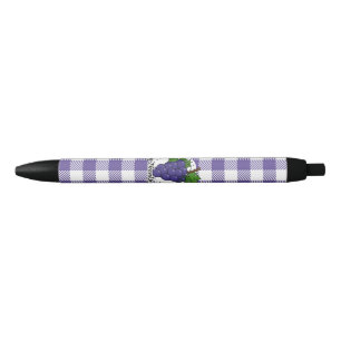 Stylo Noir Grape on Violet Plaid