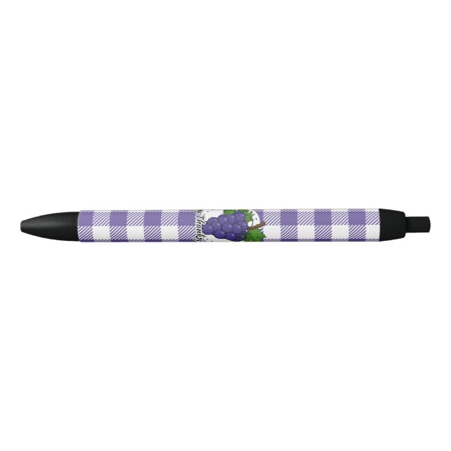 Stylo Noir Grape on Violet Plaid (Devant)