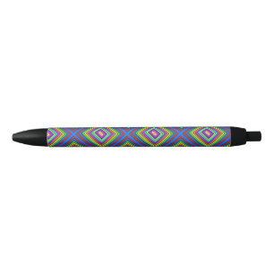 Stylo Noir Graphique de motif géométrique carré moderne et co