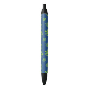 Stylo Noir Graphique vert et bleu de tortue