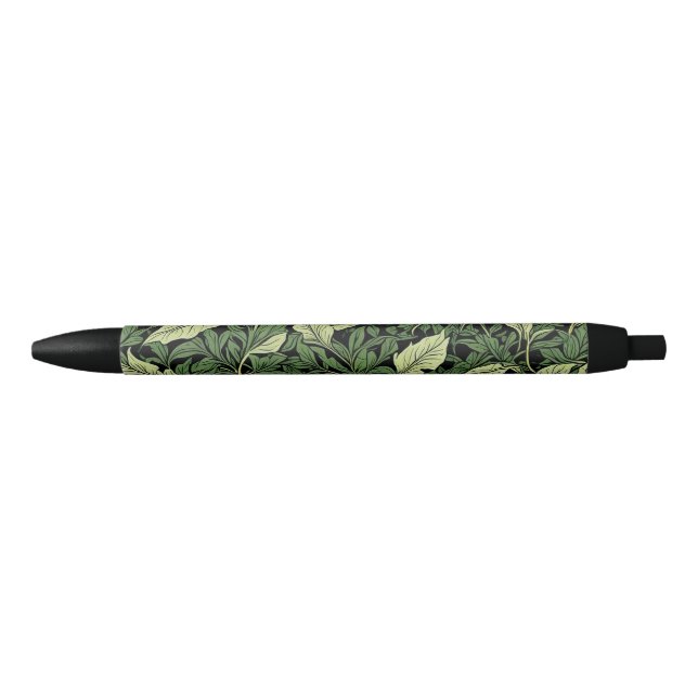 Stylo Noir Grappe de vignes dans des nuances de vert (Devant)