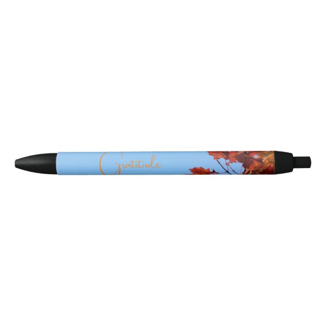 Stylo Noir "Gratitude" Feuilles de l'érable rouge Arrière - p (Devant)