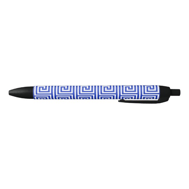 Stylo Noir Grec Meander Carré Motif (Bas)