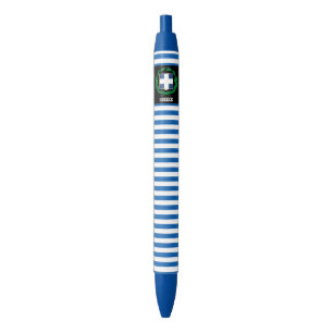 Stylo Noir Grèce Drapeau mignon Patriotique